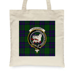 Canvas Tote Bags Royal Scottish Lockhart Modern Clan Badge Tartan Plaid Tote Bag - Scotstee Shop