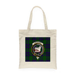 Canvas Tote Bags Royal Scottish Lockhart Modern Clan Badge Tartan Plaid Tote Bag - Scotstee Shop