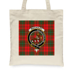 Canvas Tote Bags Royal Scottish MacAuley Modern Clan Badge Tartan Plaid Tote Bag - Scotstee Shop