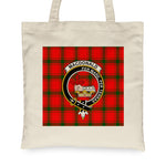 Canvas Tote Bags Royal Scottish MacDonald Clan Donald Of Sleat Clan Badge Tartan Plaid Tote Bag - Scotstee Shop