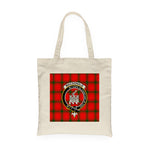 Canvas Tote Bags Royal Scottish MacDonald Clan Ranald Of Sleat Clan Badge Tartan Plaid Tote Bag - Scotstee Shop