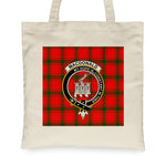 Canvas Tote Bags Royal Scottish MacDonald Clan Ranald Of Sleat Clan Badge Tartan Plaid Tote Bag - Scotstee Shop