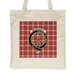 Canvas Tote Bags Royal Scottish MacDougall Garthland Dress Clan Badge Tartan Plaid Tote Bag - Scotstee Shop