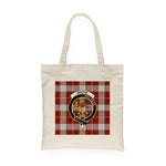 Canvas Tote Bags Royal Scottish MacFie Of Dreghorm Clan Badge Tartan Plaid Tote Bag - Scotstee Shop