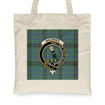 Canvas Tote Bags Royal Scottish MacInnes Ancient Clan Badge Tartan Plaid Tote Bag - Scotstee Shop