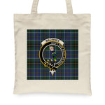 Canvas Tote Bags Royal Scottish MacInnes Modern Clan Badge Tartan Plaid Tote Bag - Scotstee Shop