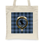 Canvas Tote Bags Royal Scottish MacKie Blue Clan Badge Tartan Plaid Tote Bag - Scotstee Shop