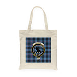 Canvas Tote Bags Royal Scottish MacKie Blue Clan Badge Tartan Plaid Tote Bag - Scotstee Shop