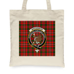 Canvas Tote Bags Royal Scottish MacKinnon Modern Clan Badge Tartan Plaid Tote Bag - Scotstee Shop