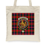 Canvas Tote Bags Royal Scottish MacPherson Modern Clan Badge Tartan Plaid Tote Bag - Scotstee Shop