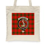Canvas Tote Bags Royal Scottish MacQuarrie Modern Clan Badge Tartan Plaid Tote Bag - Scotstee Shop