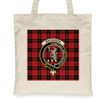 Canvas Tote Bags Royal Scottish MacQueen Clan Badge Tartan Plaid Tote Bag - Scotstee Shop