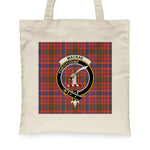 Canvas Tote Bags Royal Scottish MacRae Ancient Clan Badge Tartan Plaid Tote Bag - Scotstee Shop
