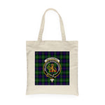 Canvas Tote Bags Royal Scottish MacThomas Modern Clan Badge Tartan Plaid Tote Bag - Scotstee Shop