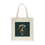 Canvas Tote Bags Royal Scottish Matheson Green Clan Badge Tartan Plaid Tote Bag - Scotstee Shop