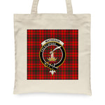Canvas Tote Bags Royal Scottish Matheson Red Clan Badge Tartan Plaid Tote Bag - Scotstee Shop
