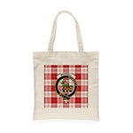 Canvas Tote Bags Royal Scottish Maxwell Plaid Clan Badge Tartan Plaid Tote Bag - Scotstee Shop