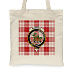 Canvas Tote Bags Royal Scottish Maxwell Plaid Clan Badge Tartan Plaid Tote Bag - Scotstee Shop