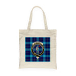 Canvas Tote Bags Royal Scottish McKerrell Blue Clan Badge Tartan Plaid Tote Bag - Scotstee Shop