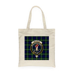Canvas Tote Bags Royal Scottish Meldrum Forbes Clan Badge Tartan Plaid Tote Bag - Scotstee Shop