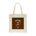Canvas Tote Bags Royal Scottish Menzies Green Modern Clan Badge Tartan Plaid Tote Bag - Scotstee Shop