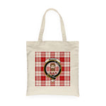 Canvas Tote Bags Royal Scottish Menzies Red Clan Badge Tartan Plaid Tote Bag - Scotstee Shop