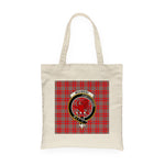 Canvas Tote Bags Royal Scottish Moubray Clan Badge Tartan Plaid Tote Bag - Scotstee Shop