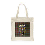 Canvas Tote Bags Royal Scottish Murray Athole Of Atholl Weathered Clan Badge Tartan Plaid Tote Bag - Scotstee Shop
