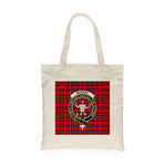 Canvas Tote Bags Royal Scottish Murray Athole Of Tulloch Clan Badge Tartan Plaid Tote Bag - Scotstee Shop