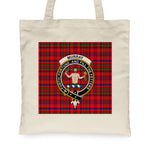 Canvas Tote Bags Royal Scottish Murray Athole Of Tulloch Clan Badge Tartan Plaid Tote Bag - Scotstee Shop