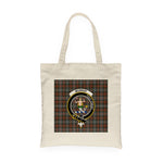 Canvas Tote Bags Royal Scottish Murray Dysart Of Atholl Weathered Clan Badge Tartan Plaid Tote Bag - Scotstee Shop