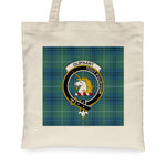 Canvas Tote Bags Royal Scottish Oliphant Ancient Clan Badge Tartan Plaid Tote Bag - Scotstee Shop