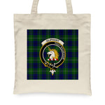 Canvas Tote Bags Royal Scottish Oliphant Modern Clan Badge Tartan Plaid Tote Bag - Scotstee Shop