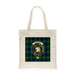 Canvas Tote Bags Royal Scottish Oliphant Modern Clan Badge Tartan Plaid Tote Bag - Scotstee Shop
