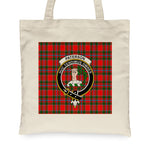 Canvas Tote Bags Royal Scottish Paterson Red Clan Badge Tartan Plaid Tote Bag - Scotstee Shop