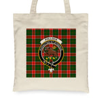 Canvas Tote Bags Royal Scottish Pollock Clan Badge Tartan Plaid Tote Bag - Scotstee Shop