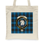 Canvas Tote Bags Royal Scottish Ramsay Blue Ancient Clan Badge Tartan Plaid Tote Bag - Scotstee Shop
