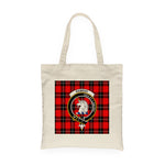 Canvas Tote Bags Royal Scottish Ramsay Modern lan Badge Tartan Plaid Tote Bag - Scotstee Shop