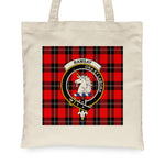 Canvas Tote Bags Royal Scottish Ramsay Modern lan Badge Tartan Plaid Tote Bag - Scotstee Shop