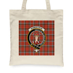 Canvas Tote Bags Royal Scottish Robertson Weathered Clan Badge Tartan Plaid Tote Bag - Scotstee Shop