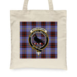 Canvas Tote Bags Royal Scottish Rutherford Clan Badge Tartan Plaid Tote Bag - Scotstee Shop