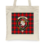 Canvas Tote Bags Royal Scottish Ruthven Clan Badge Tartan Plaid Tote Bag - Scotstee Shop