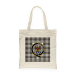 Canvas Tote Bags Royal Scottish Sandilands Grey Clan Badge Tartan Plaid Tote Bag - Scotstee Shop