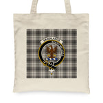 Canvas Tote Bags Royal Scottish Sandilands Grey Clan Badge Tartan Plaid Tote Bag - Scotstee Shop