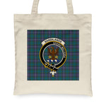 Canvas Tote Bags Royal Scottish Sandilands Modern Clan Badge Tartan Plaid Tote Bag - Scotstee Shop