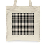 Canvas Tote Bags Royal Scottish Scott Black & White Modern Clan Badge Tartan Plaid Tote Bag - Scotstee Shop