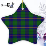 Carmichael Modern Tartan Ornament Star Ornament, Christmas Star Decorations, ceramic ornament, Plaid Star Ceramic Ornament, Christmas Ornament Decorations Gift