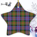 Carnegie Ancient Tartan Ornament Star Ornament, Christmas Star Decorations, ceramic ornament, Plaid Star Ceramic Ornament, Christmas Ornament Decorations Gift