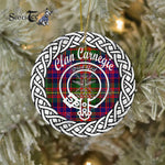 Carnegie Modern Scottish Clan Tartan Crest Badge Plaid Ornament Gift. Christmas Tree Ornament Carnegie Clan Tartan Ornament Great Calder Ornaments Gift