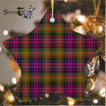 Carnegie Modern Tartan Ornament Star Ornament, Christmas Star Decorations, ceramic ornament, Plaid Star Ceramic Ornament, Christmas Ornament Decorations Gift